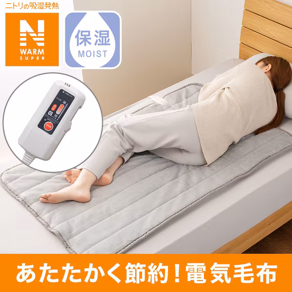 参考画像:洗える電気敷き毛布(Nウォーム