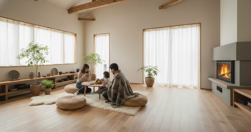 筆者作成イメージ:部屋が広く使えて掃除もしやすい