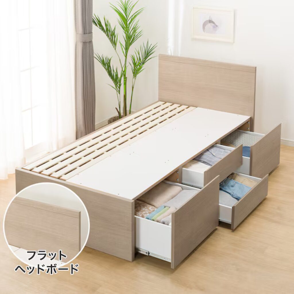 すのこチェストベッドフレーム(シングル N-ジオF GY 40M-S)