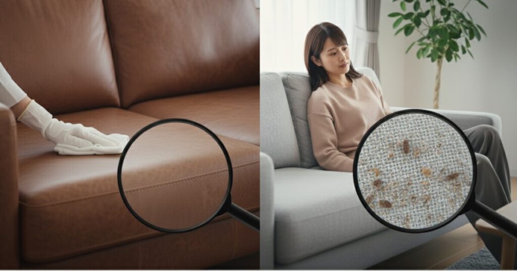 ソファの布革でダニの発生は違う？