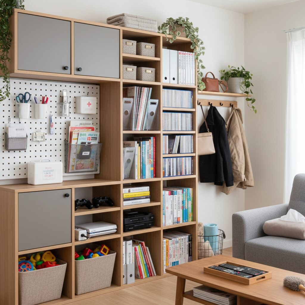 筆者作成イメージ:リビングに収納するものリストの活用