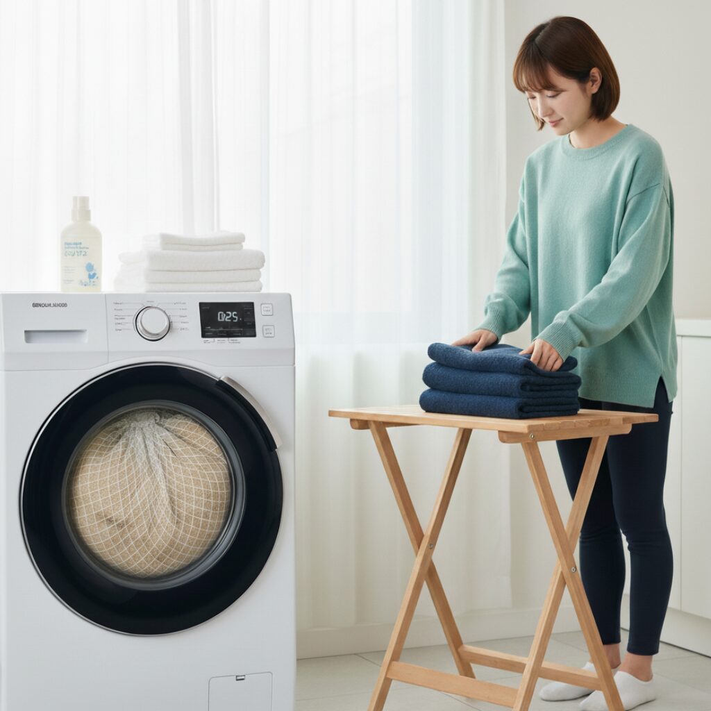 筆者作成イメージ：Nerusのふわとろ毛布の洗い方は？