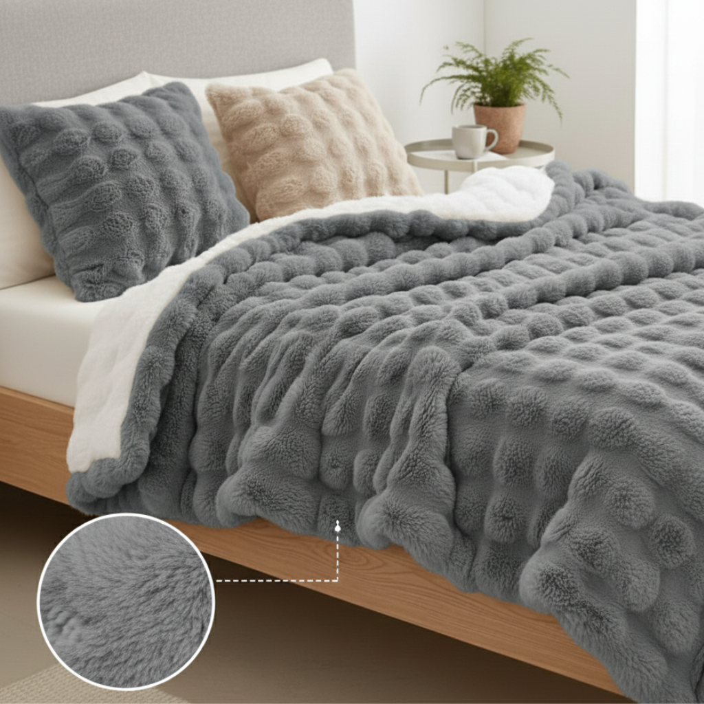 筆者作成イメージ：ふわとろ毛布の素材と暖かさの秘密