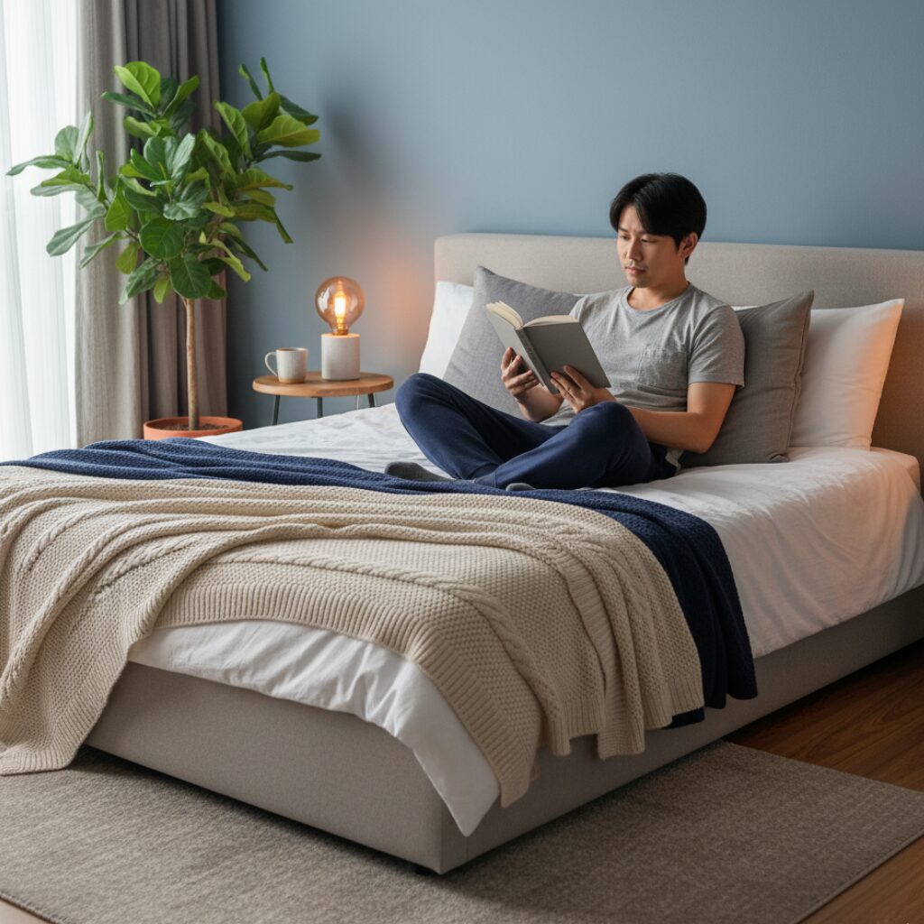 筆者作成イメージ：ソファの代わりにベッドを使うのは汚いですか？