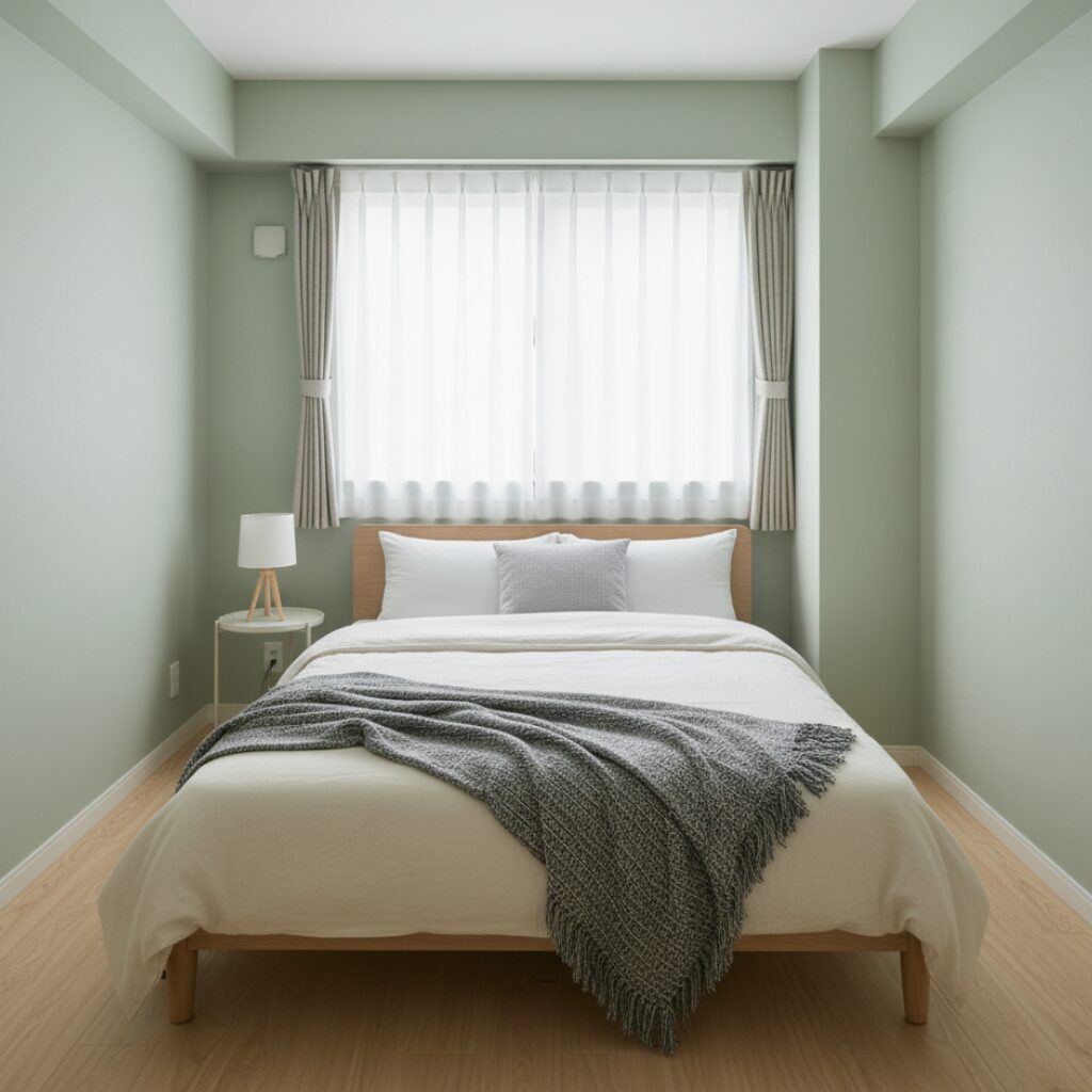 筆者作成イメージ：ダブルベッドを置く注意点