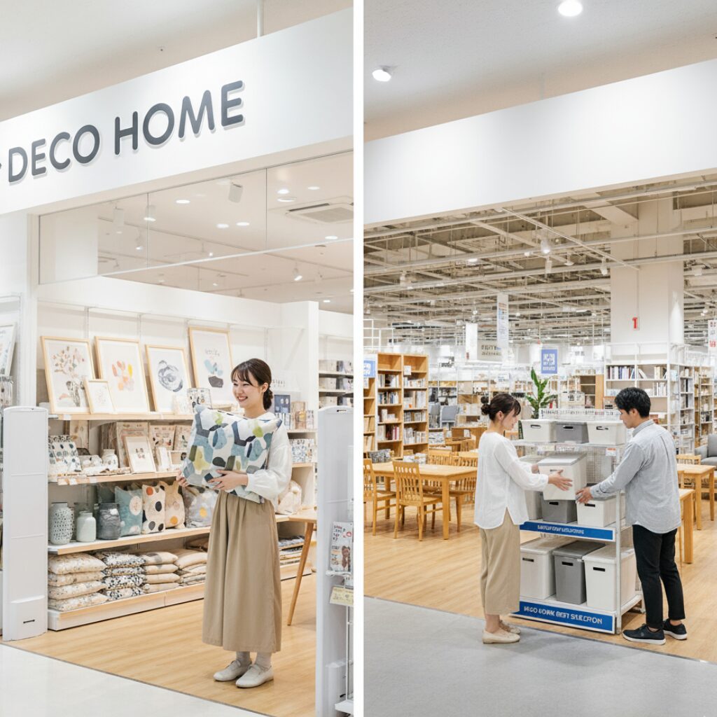 筆者作成イメージ：デコホームの商品ってニトリで買えるの？