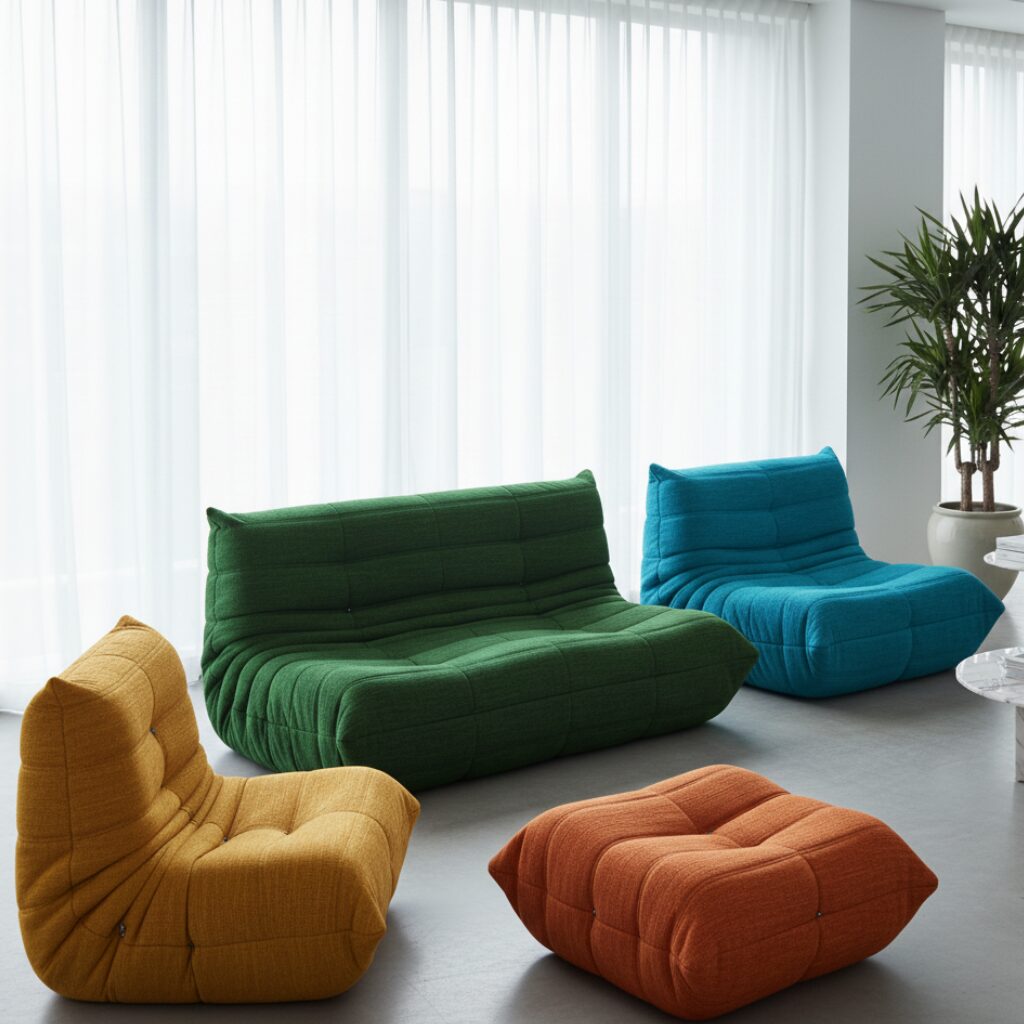 筆者作成イメージ:ミニ、一人用、2人掛けのサイズ展開