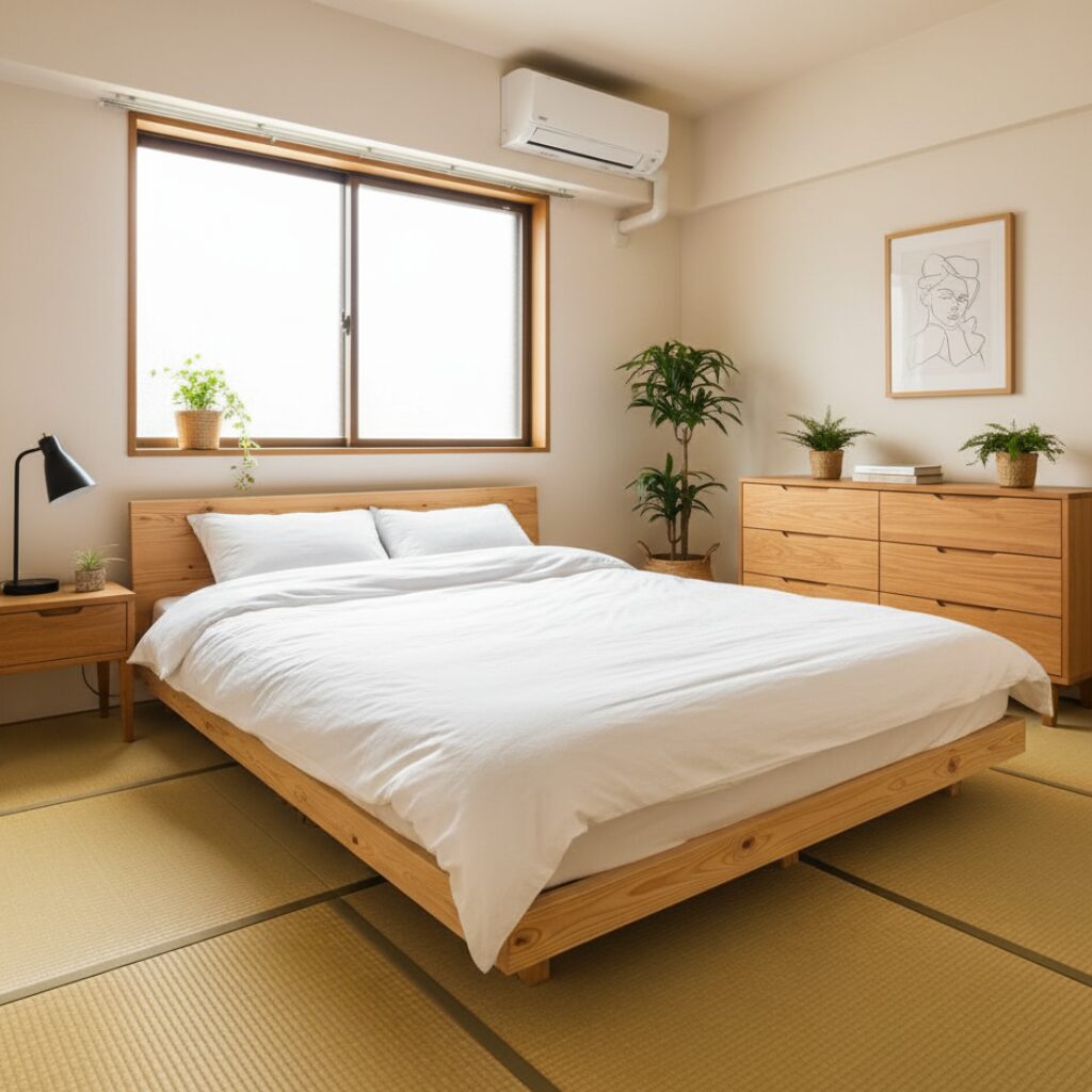 筆者作成イメージ:和室に合うベッドの選び方