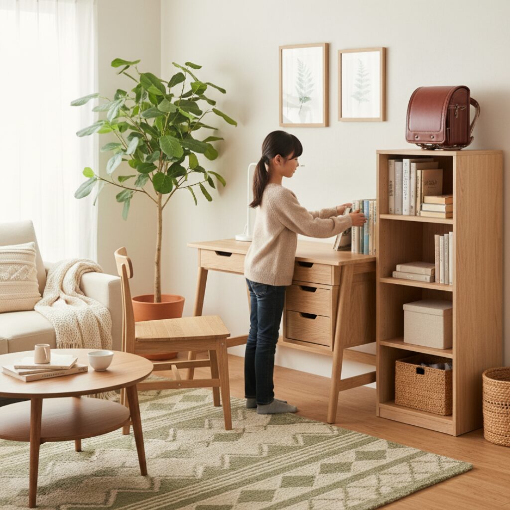 筆者作成イメージ：学習グッズの収納アイデア