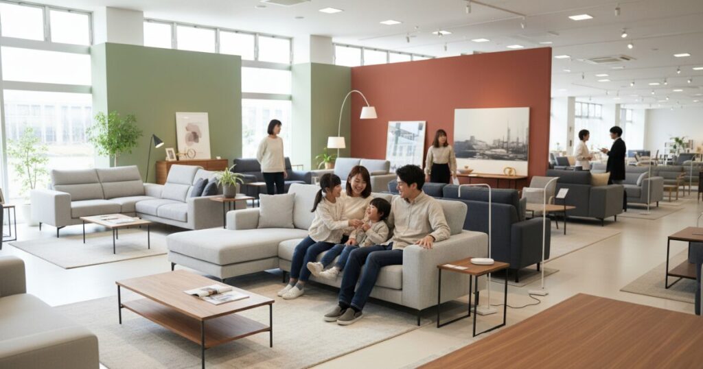 筆者作成イメージ:座り心地や耐久性などサイズ以外のソファ選びの重要ポイント