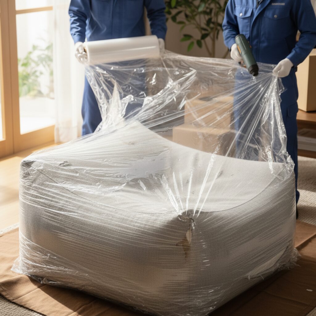 筆者作成イメージ：無印良品で買ったビーズクッションの廃棄方法