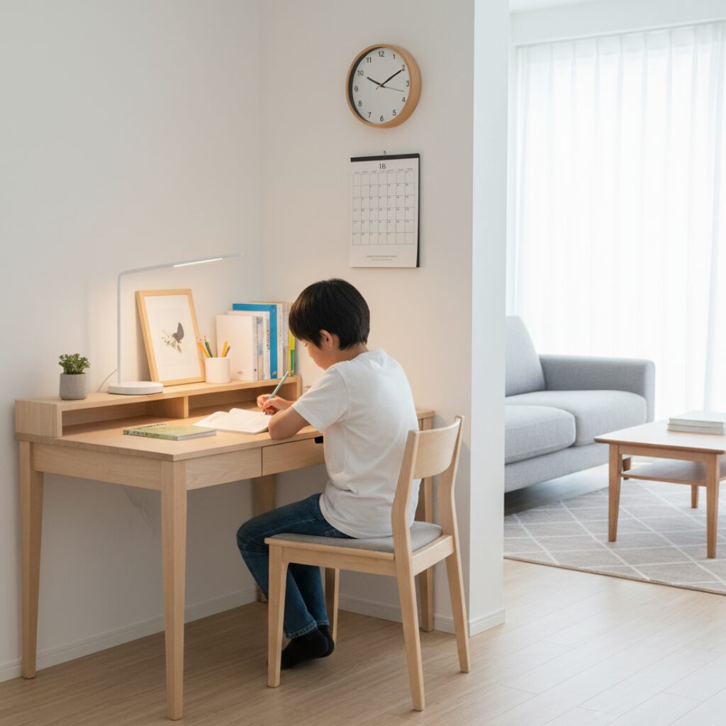 筆者作成イメージ：集中できる学習スペースのレイアウト