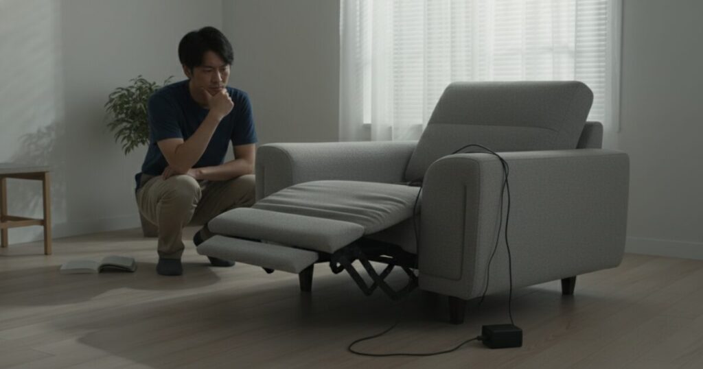 筆者作成イメージ：電動リクライニングソファは壊れやすい？