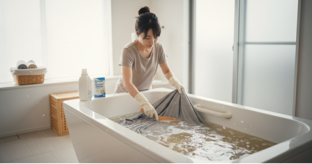 頑固な汚れのつけおき洗いは？