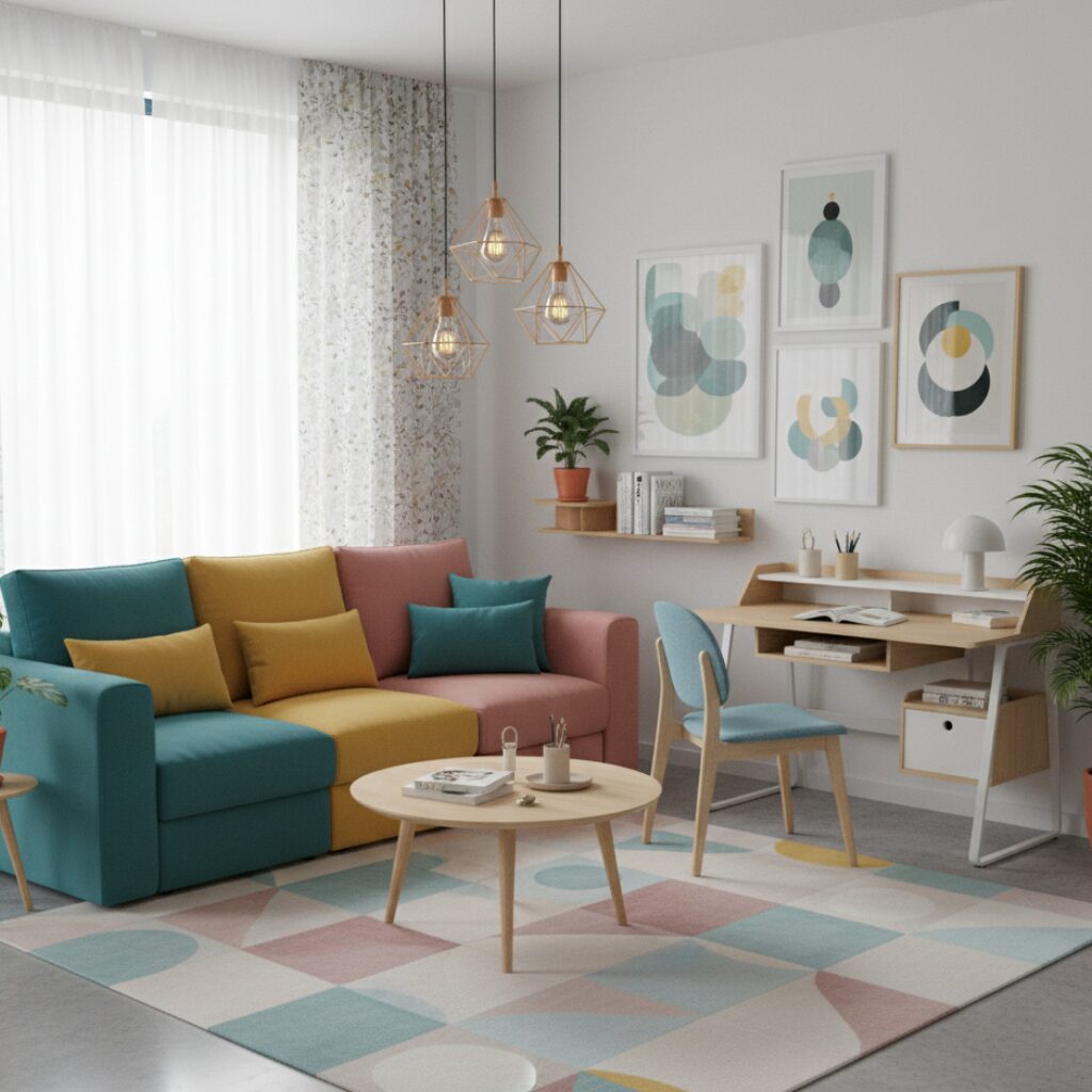 筆者作成イメージ：コンパクトでシンプルな机を選ぶ