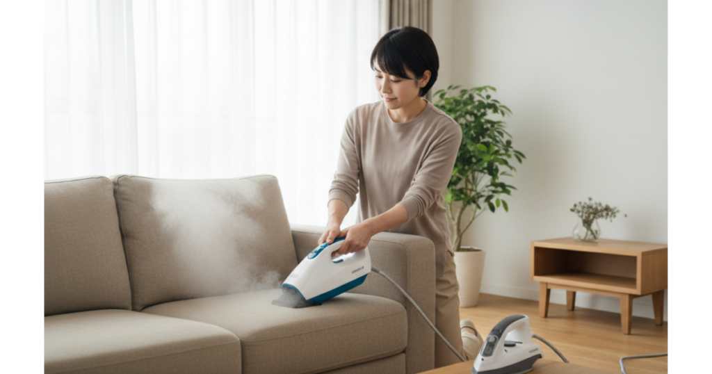 掃除のスチームクリーナーとアイロン活用