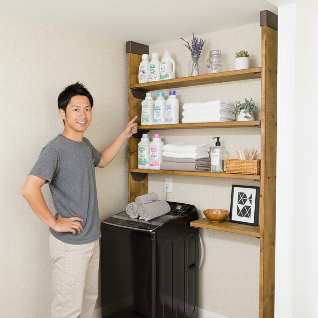 筆者作成イメージ：DIYで棚を取り付ける方法