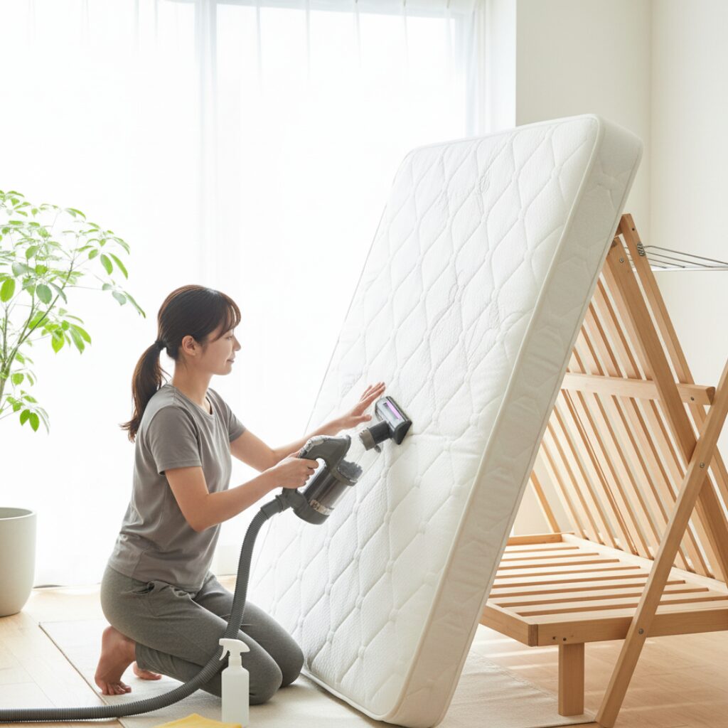 筆者作成イメージ:無印ベッドのカビ対策