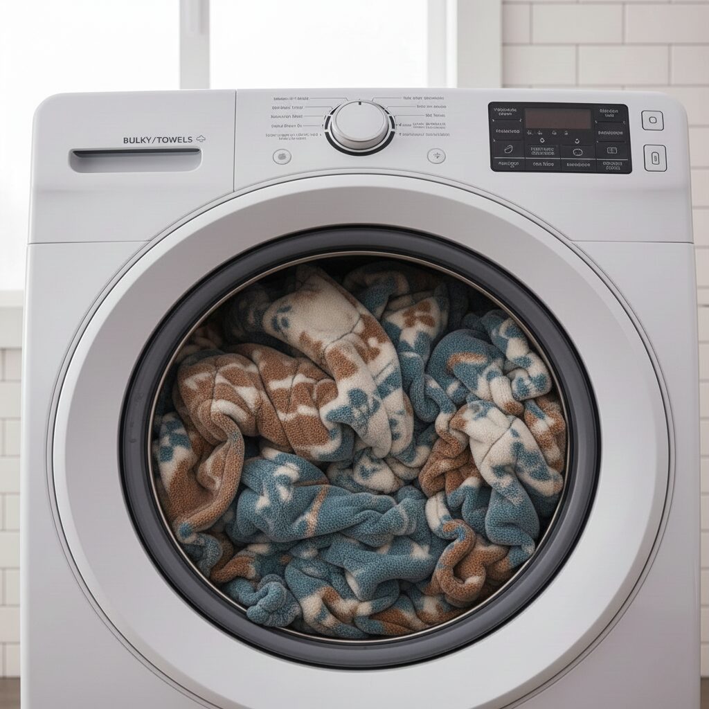 筆者作成イメージ：ぎゅうぎゅうだと洗濯機が回らない