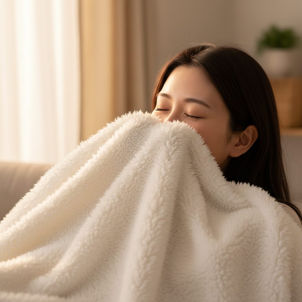 筆者作成イメージ：ふわふわに仕上がる乾燥方法は