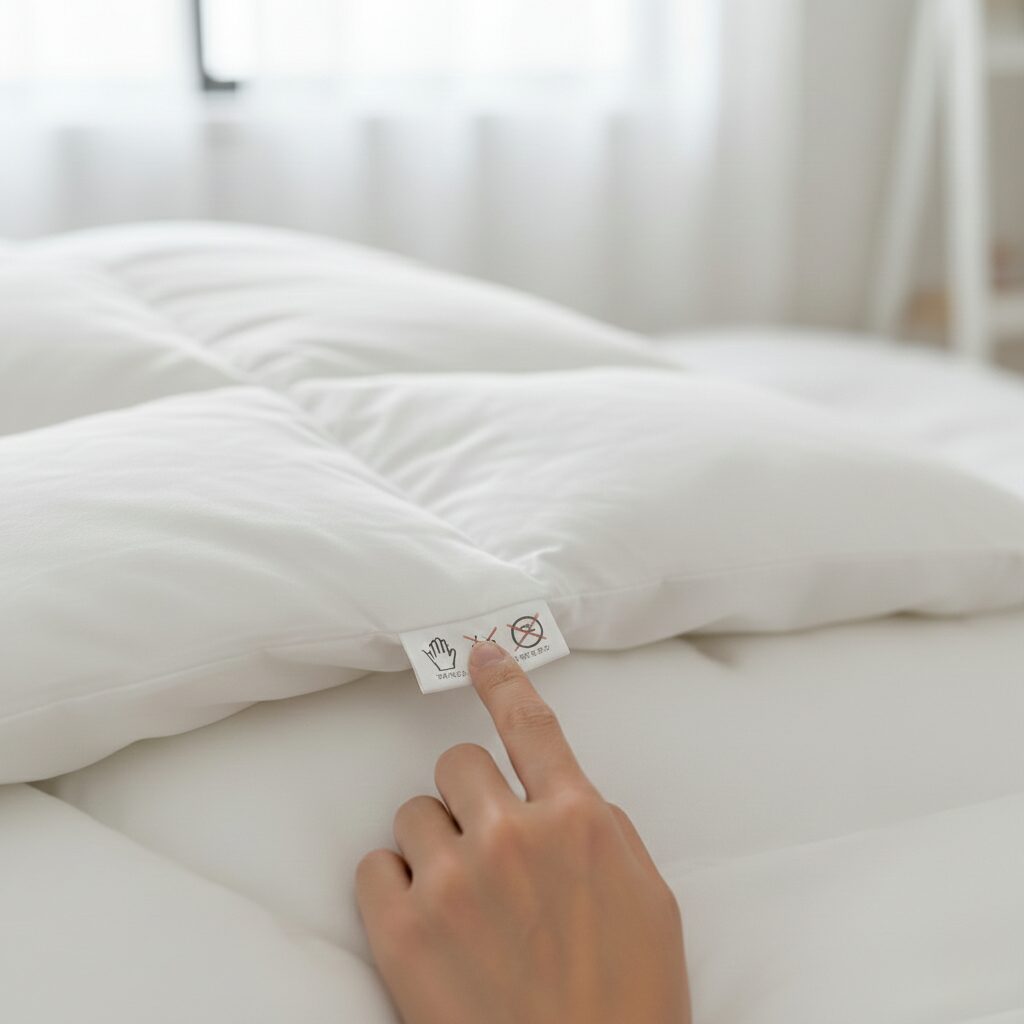 筆者作成イメージ：コインランドリーで洗えない布団の判断