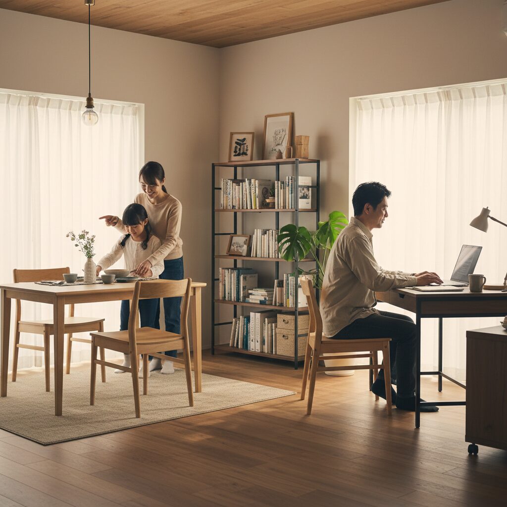 筆者作成イメージ:ダイニングチェアと来客用椅子