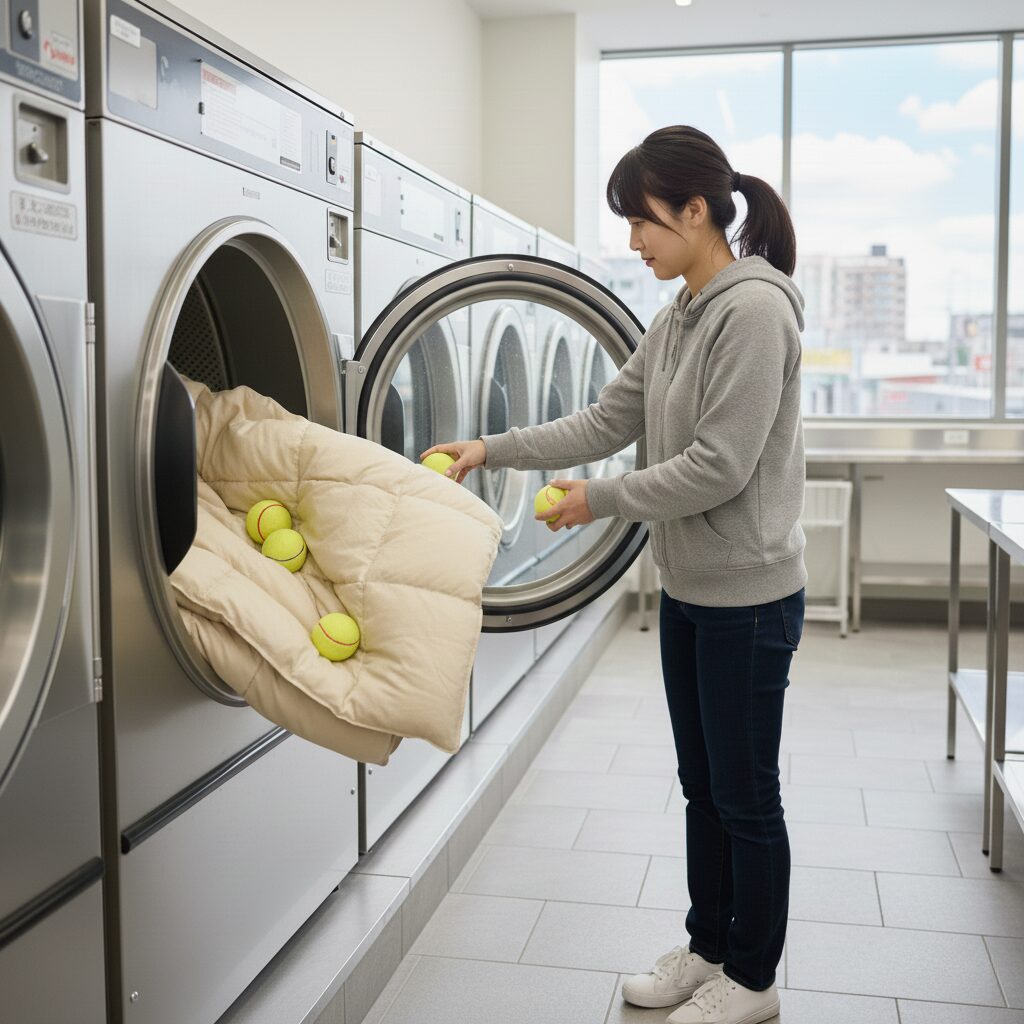 筆者作成イメージ：テニスボールでふっくら仕上げるコツ