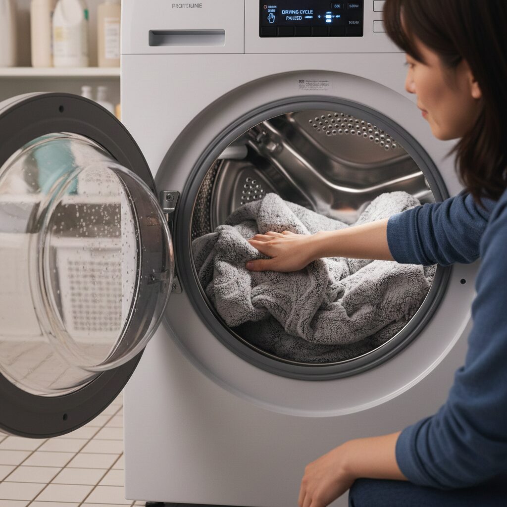 筆者作成イメージ：ドラム式で乾かない時の対処法