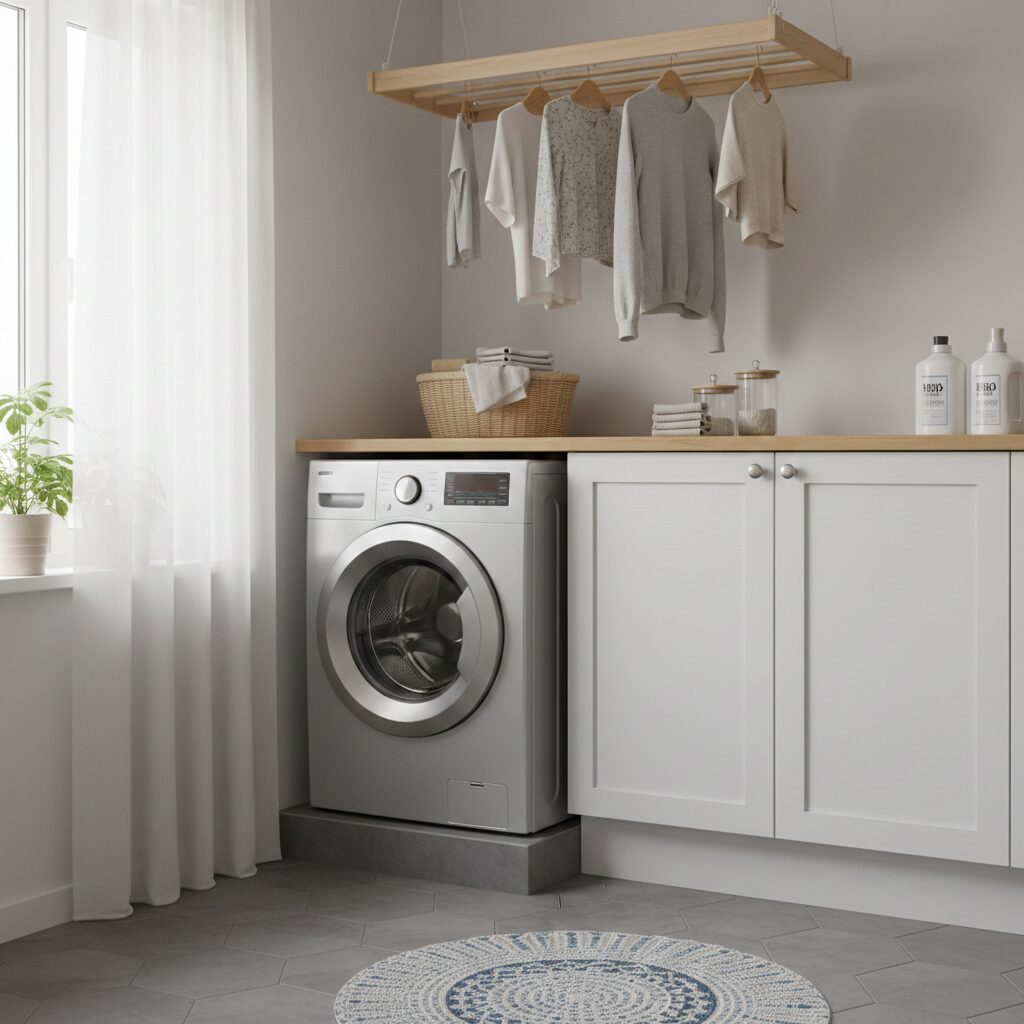 筆者作成イメージ：ドラム式洗濯機を使用する場合の注意