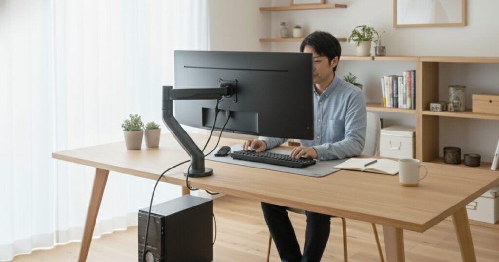モニターアームが取り付けられない机の解決策とおすすめ４アイテム