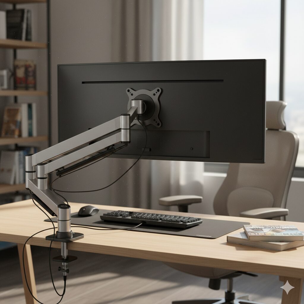 筆者作成イメージ：モニターアームはなんでも取り付けられますか？