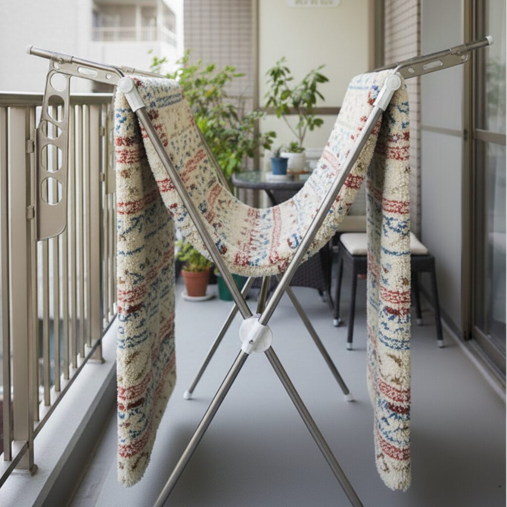 筆者作成イメージ：乾燥のみが不可のカーペットは自宅でどうする？