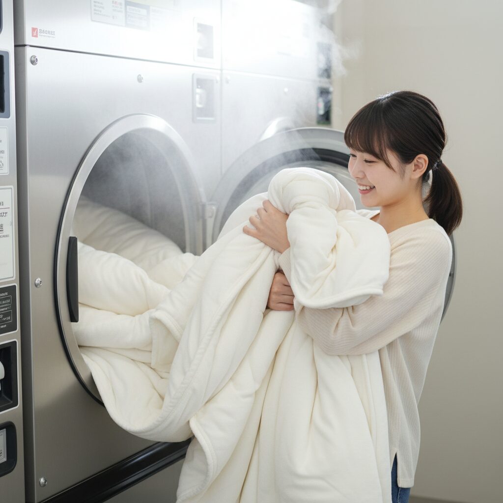 筆者作成イメージ:乾燥機の熱風でシワになるリスク