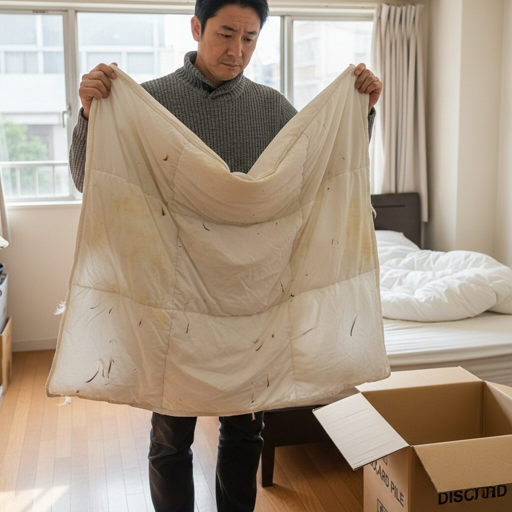 筆者作成イメージ：寿命のサインはへたり？買い替え時期と回収サービス