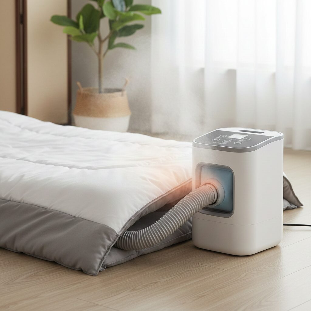 筆者作成イメージ:布団乾燥機と掃除機の併用が最強か