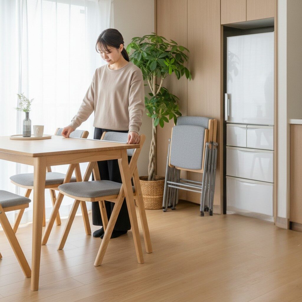 筆者作成イメージ:来客用折りたたみ椅子の選び方