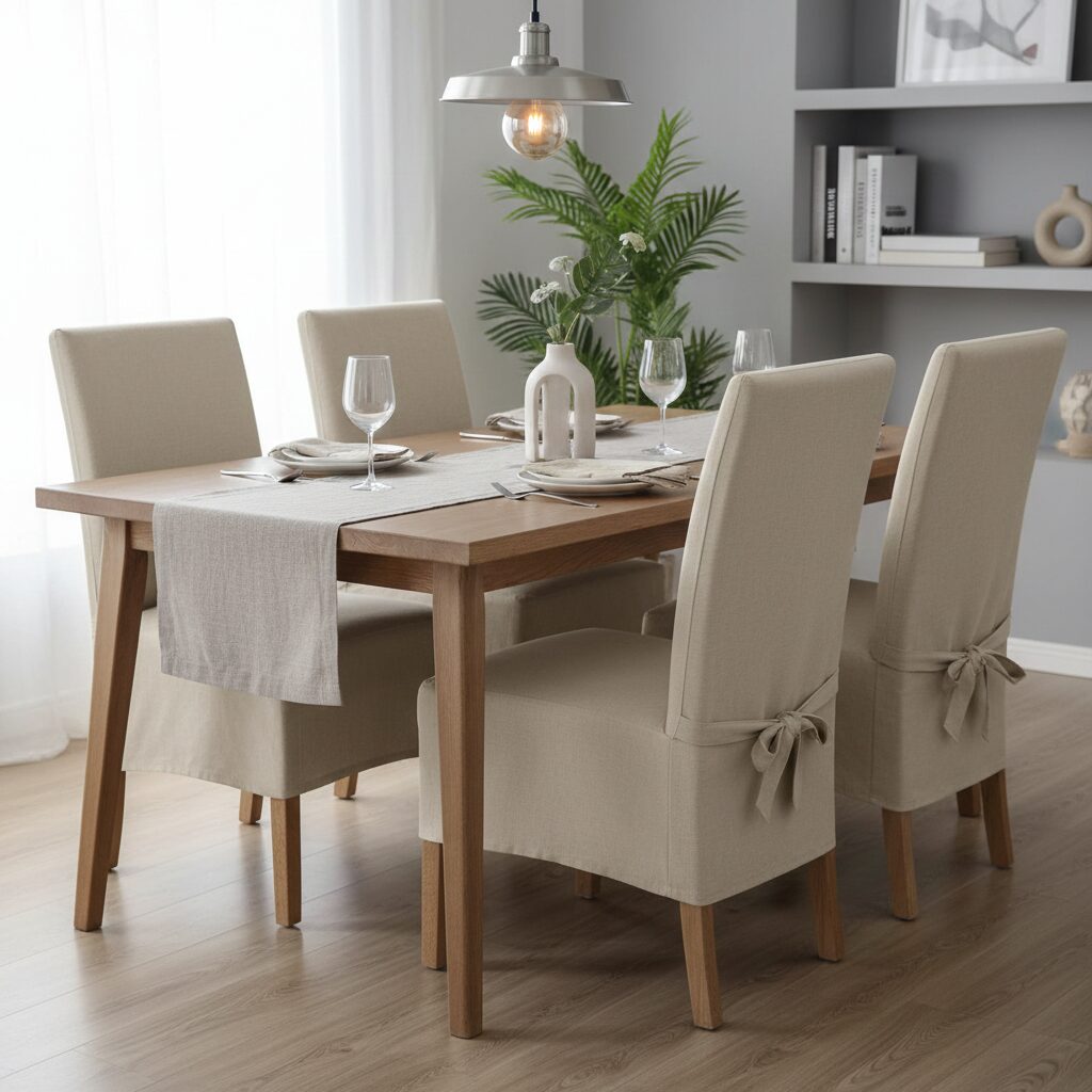 筆者作成イメージ:椅子用カバーで来客感を演出