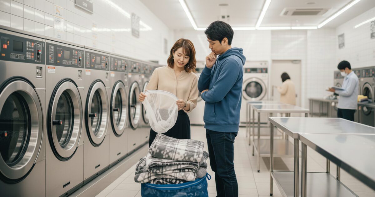毛布をコインランドリーでネットなし洗い！乾燥と洗いの正解を解説
