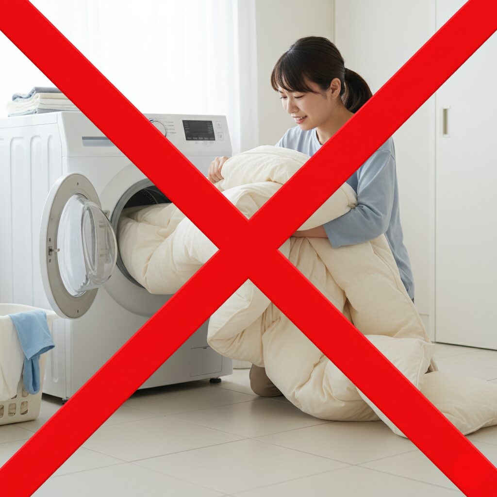 筆者作成イメージ：洗濯機はNG？クリーニングの頻度とコインランドリー