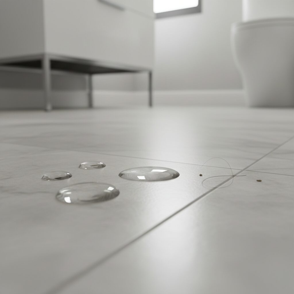 洗面所床シートの防水と防汚性