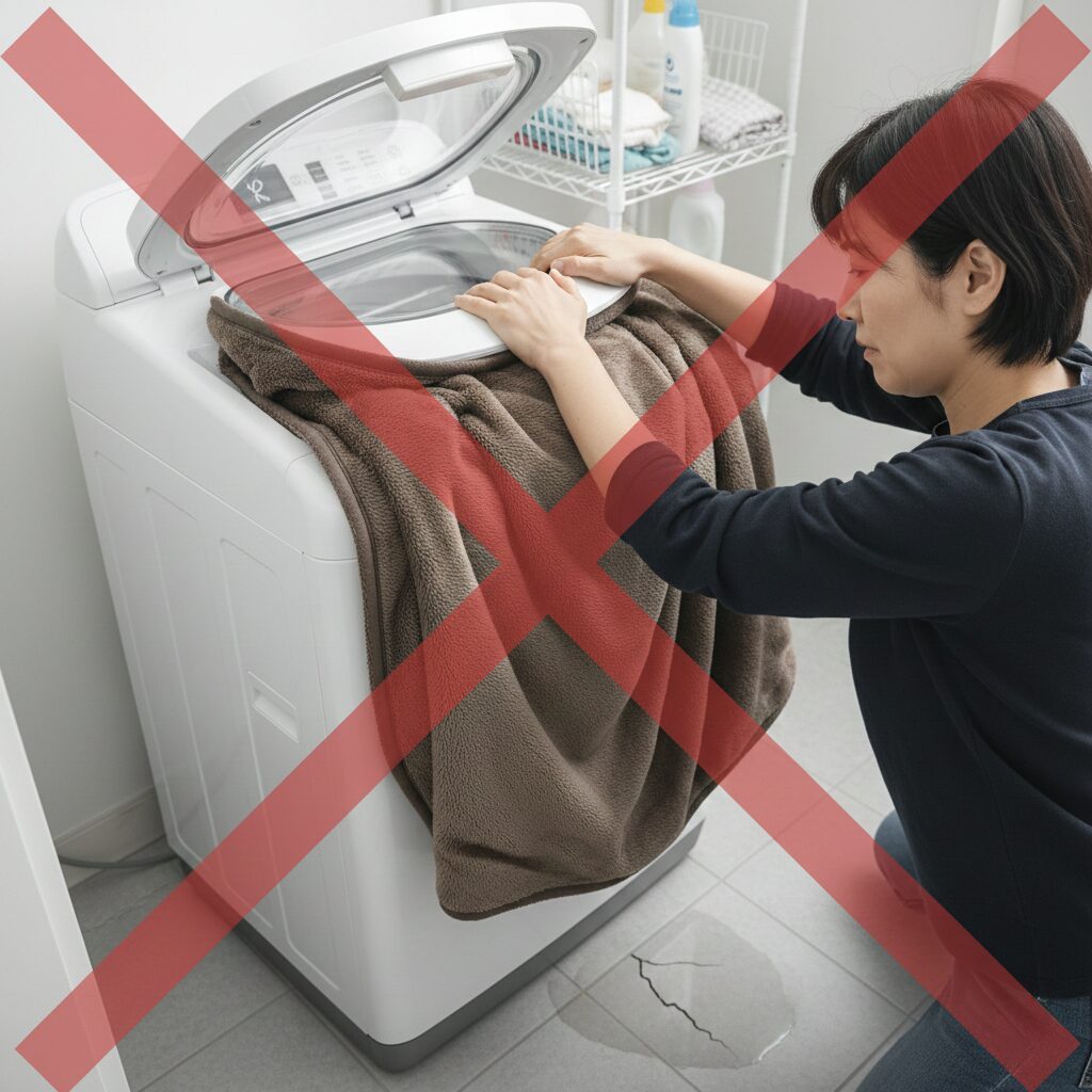 筆者作成イメージ：無理やり詰め込むと故障の原因になる