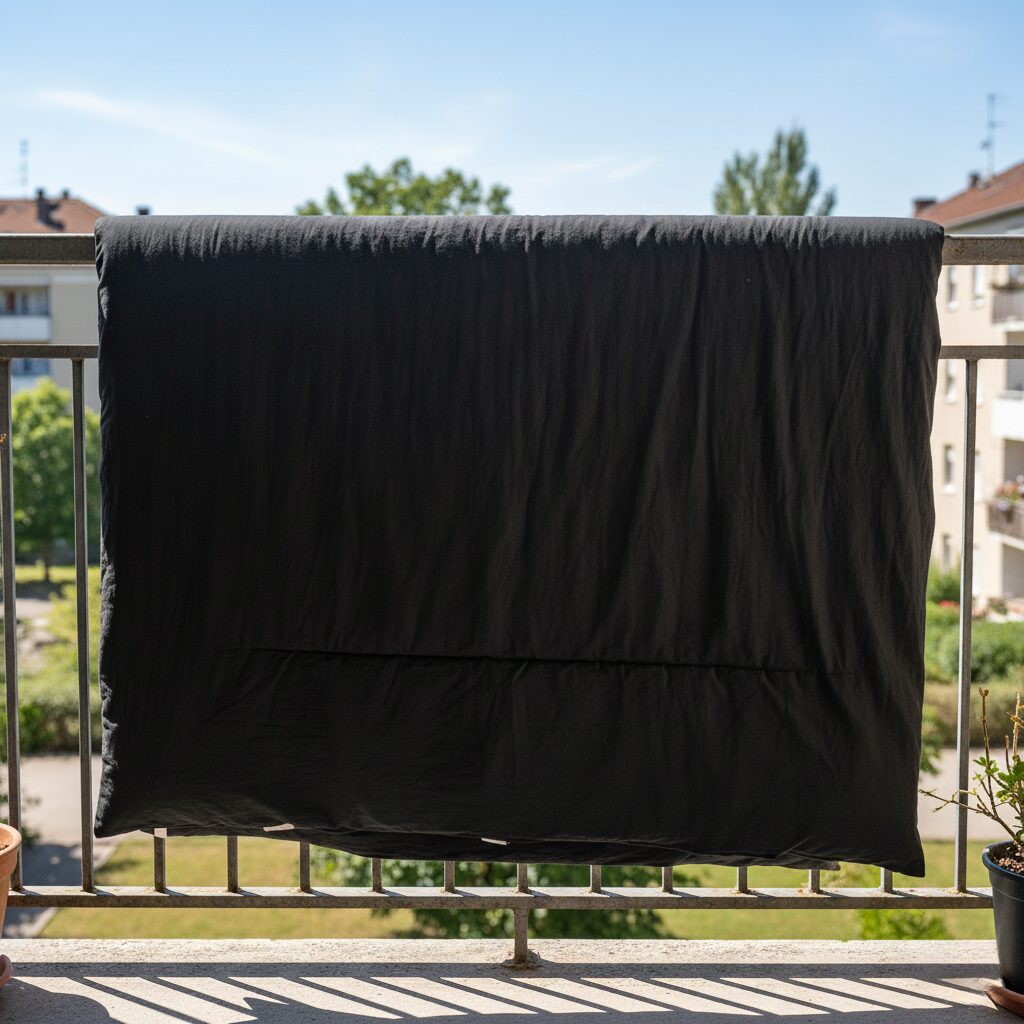 筆者作成イメージ:黒い布や袋で短時間の温度を上げる