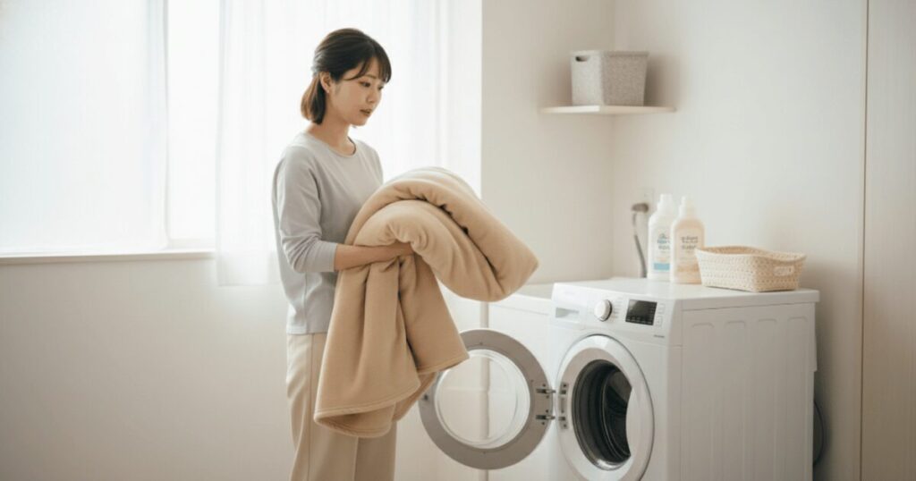 6キロの洗濯機で毛布は洗えるか検証！厚手やダブルの限界とコツ