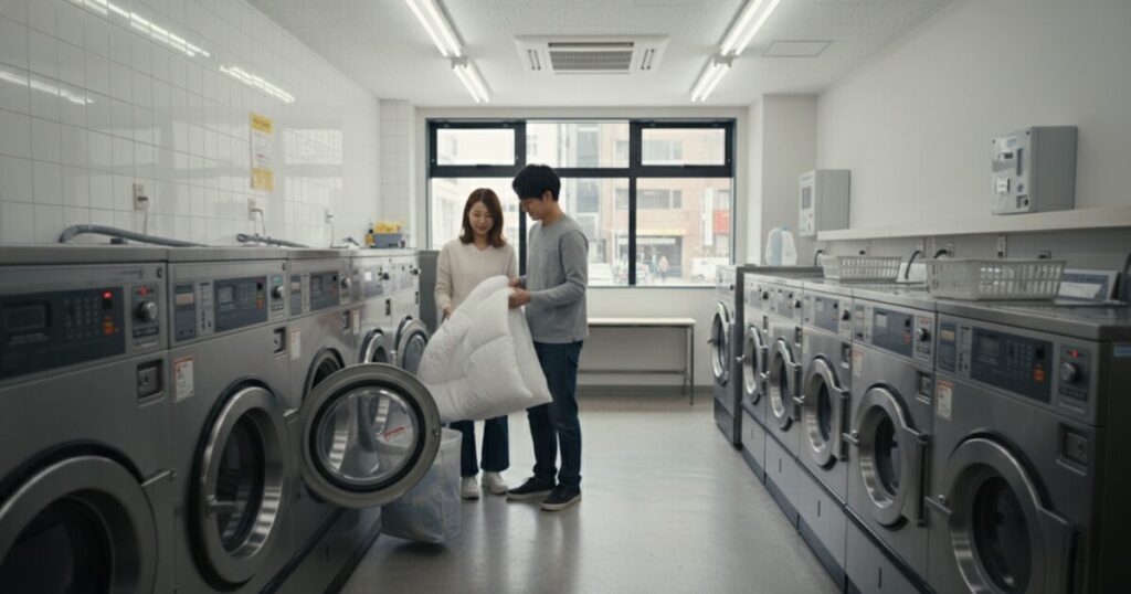 こたつ布団をコインランドリーで洗う方法！ネットの入れ方と時間