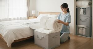 布団袋収納の正解は？ニトリ・IKEA・無印を比較して選び方を解説