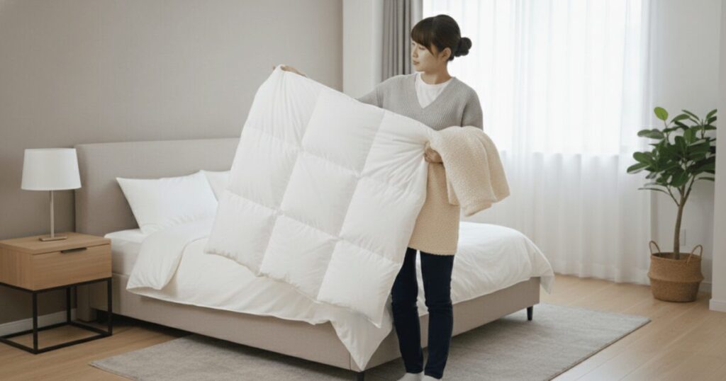 決定版！毛布と羽毛布団どっちが暖かい？素材で決まる重ね順