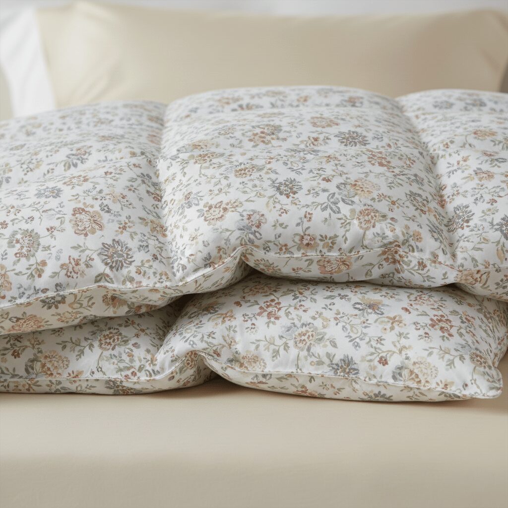 筆者作成イメージ：2枚合わせ羽毛布団なら冬も一枚で快適