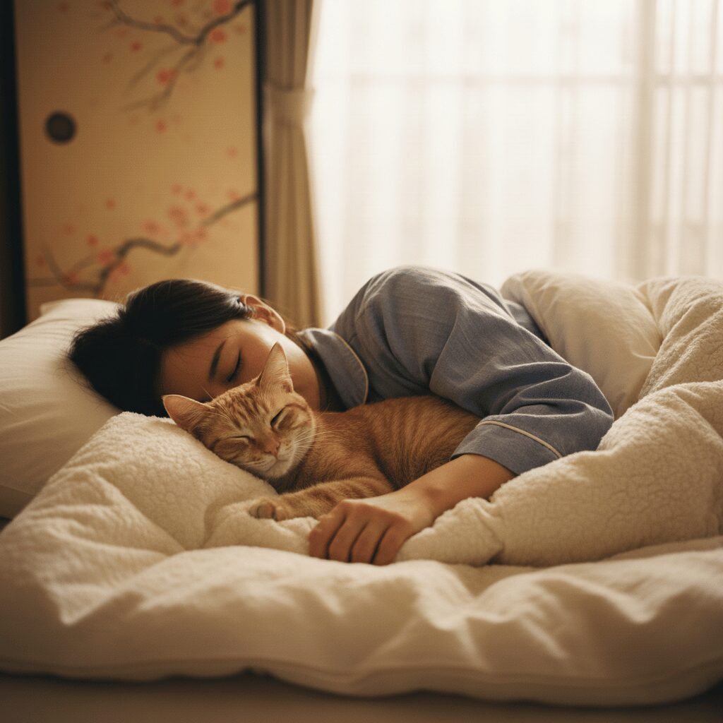 筆者作成イメージ:アレルギーも安心な人工羽毛布団の温熱性能