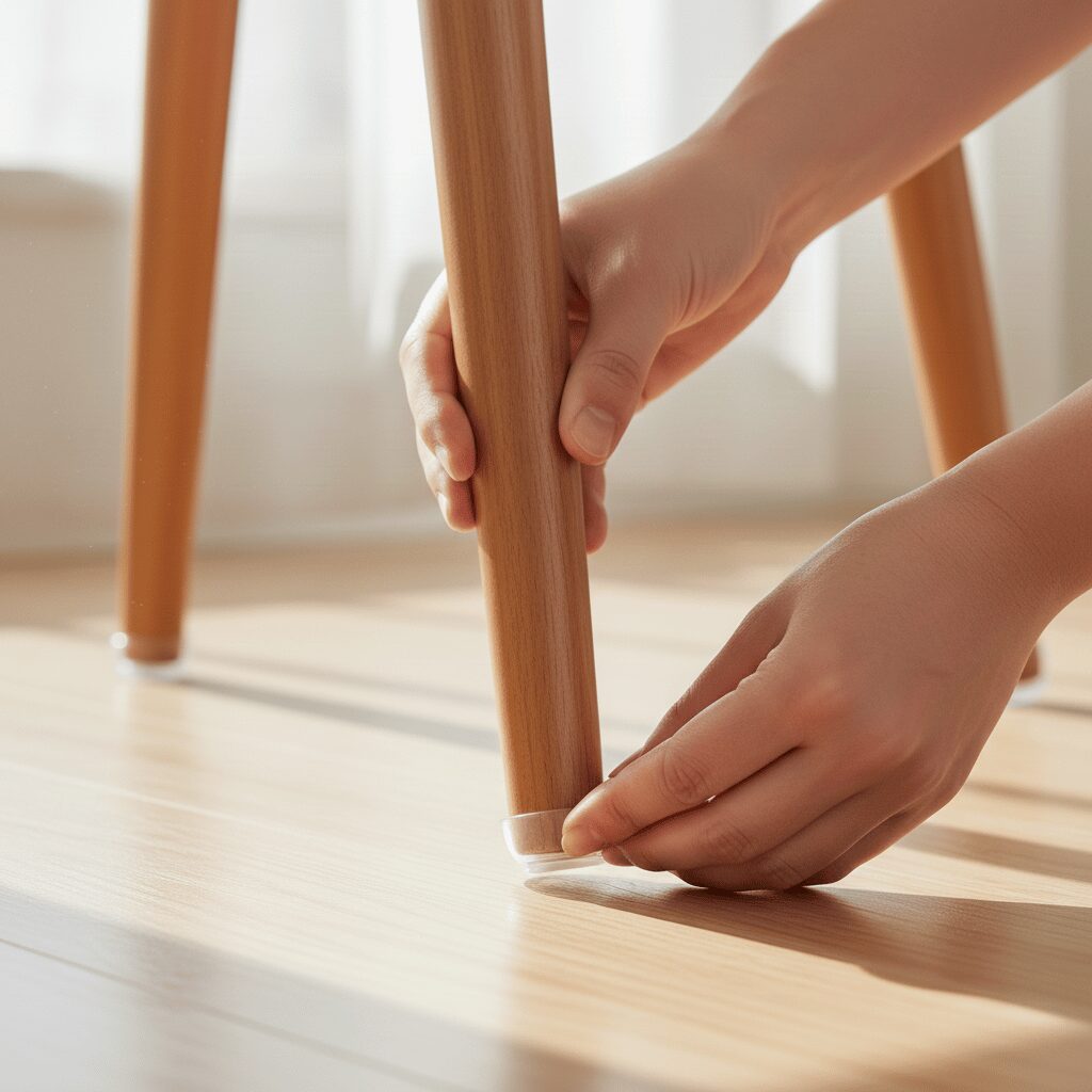 筆者作成イメージ：アームレスチェアでも掃除を楽にする工夫