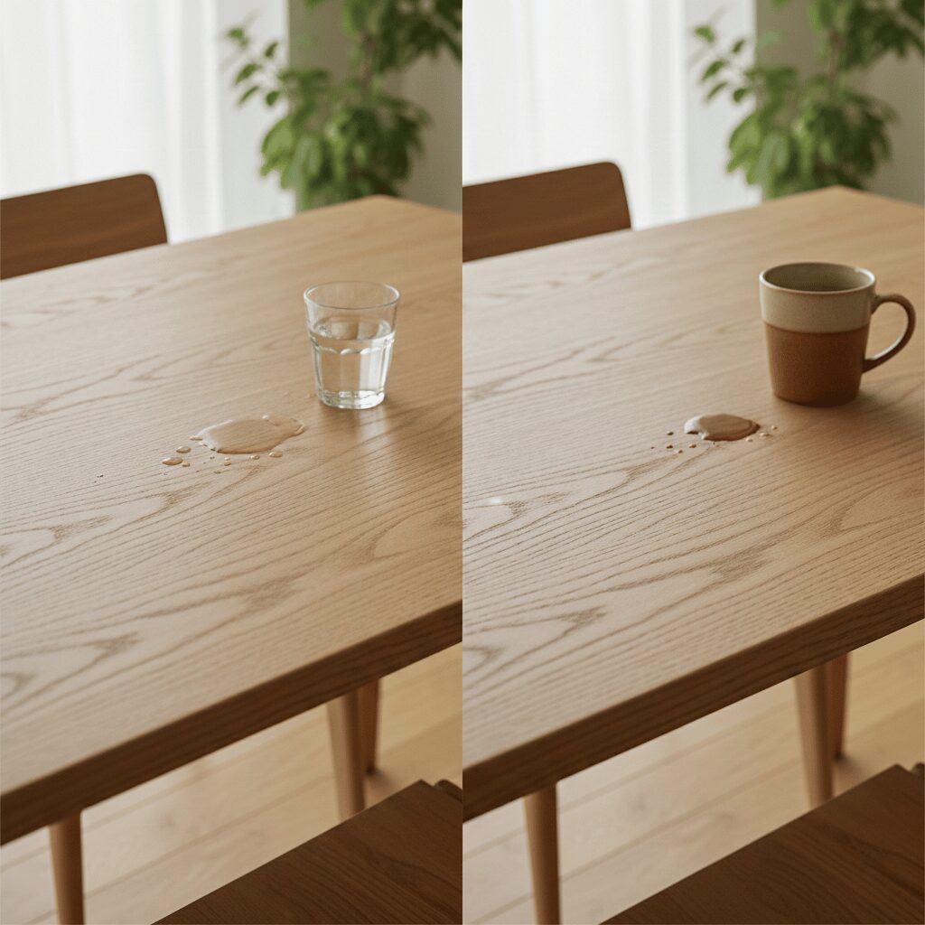 筆者作成イメージ：ウレタン塗装と比較したデメリット